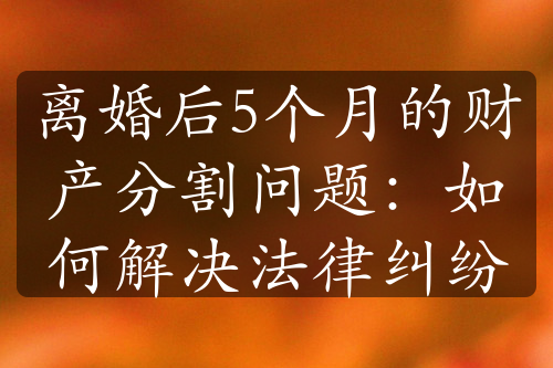 离婚后5个月的财产分割问题：如何解决法律纠纷