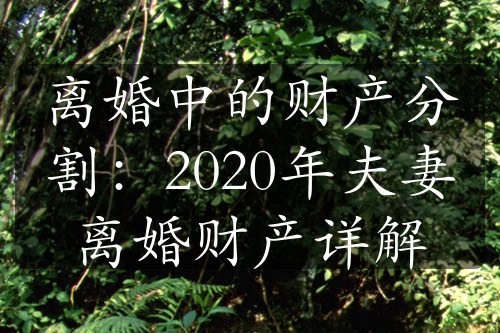 离婚中的财产分割：2020年夫妻离婚财产详解