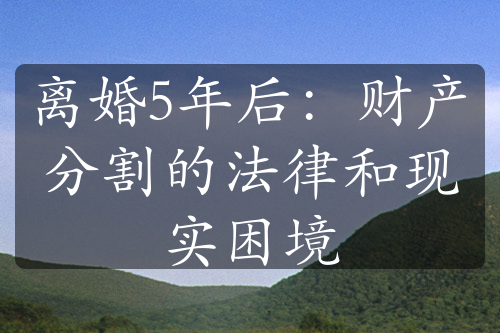 离婚5年后：财产分割的法律和现实困境