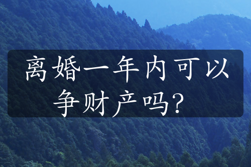 离婚一年内可以争财产吗？