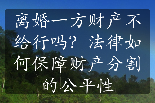 离婚一方财产不给行吗？法律如何保障财产分割的公平性