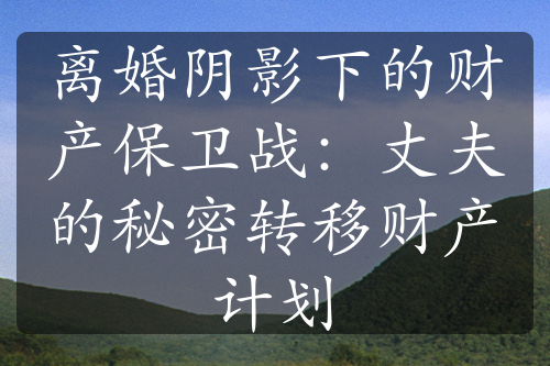 离婚阴影下的财产保卫战：丈夫的秘密转移财产计划