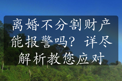 离婚不分割财产能报警吗？详尽解析教您应对