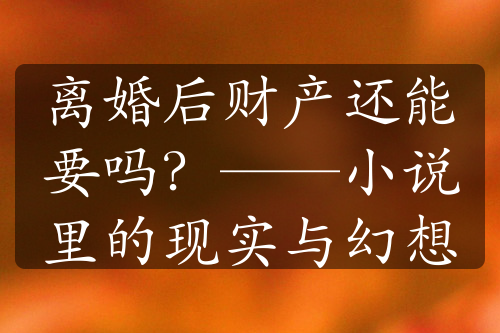 离婚后财产还能要吗？——小说里的现实与幻想