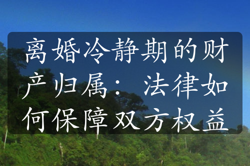 离婚冷静期的财产归属：法律如何保障双方权益