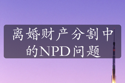 离婚财产分割中的NPD问题