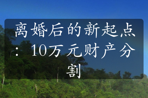 离婚后的新起点：10万元财产分割