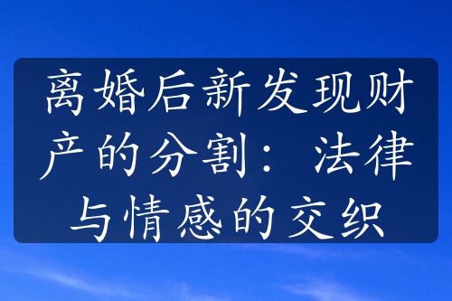 离婚后新发现财产的分割：法律与情感的交织