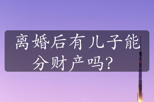 离婚后有儿子能分财产吗？