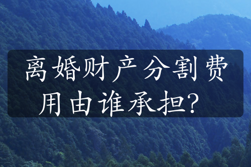 离婚财产分割费用由谁承担？