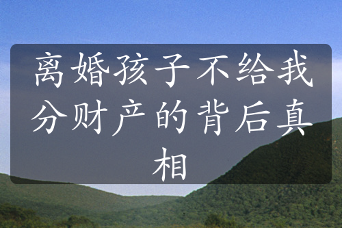 离婚孩子不给我分财产的背后真相