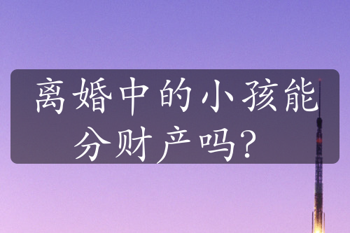 离婚中的小孩能分财产吗？