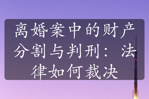 离婚案中的财产分割与判刑：法律如何裁决