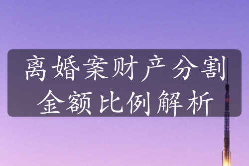 离婚案财产分割金额比例解析