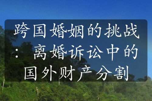 跨国婚姻的挑战：离婚诉讼中的国外财产分割