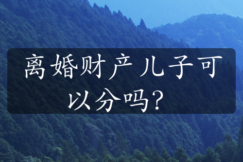 离婚财产儿子可以分吗？