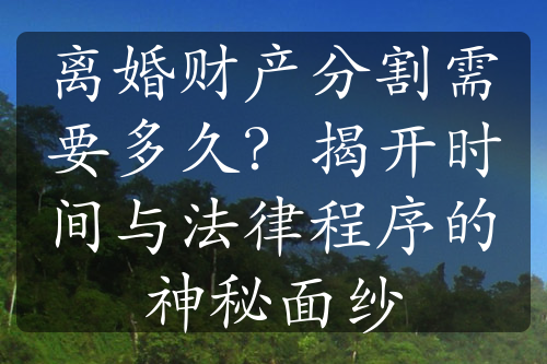 离婚财产分割需要多久？揭开时间与法律程序的神秘面纱