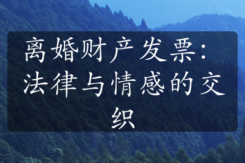 离婚财产发票：法律与情感的交织