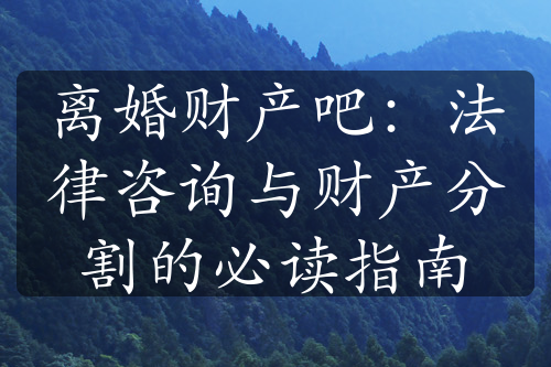 离婚财产吧：法律咨询与财产分割的必读指南