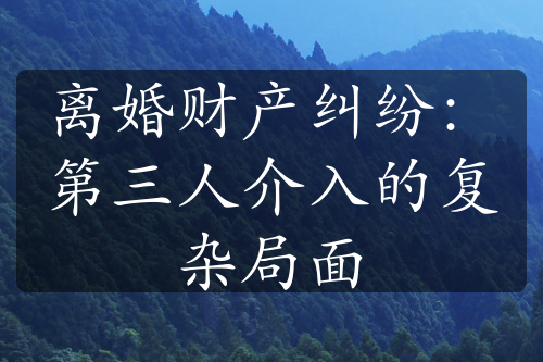 离婚财产纠纷：第三人介入的复杂局面