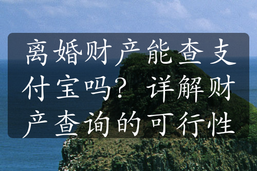 离婚财产能查支付宝吗？详解财产查询的可行性