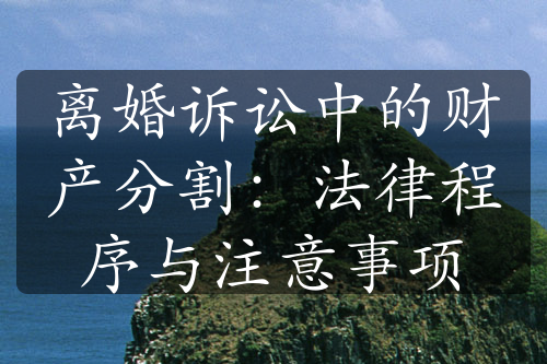 离婚诉讼中的财产分割：法律程序与注意事项