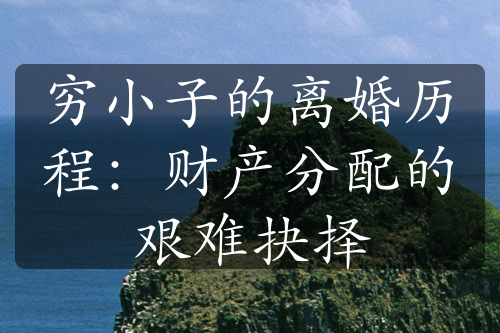 穷小子的离婚历程：财产分配的艰难抉择