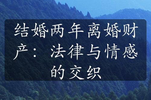 结婚两年离婚财产：法律与情感的交织