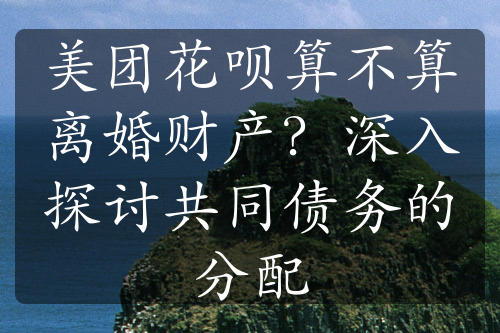 美团花呗算不算离婚财产？深入探讨共同债务的分配