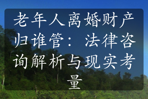 老年人离婚财产归谁管：法律咨询解析与现实考量