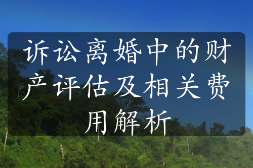 诉讼离婚中的财产评估及相关费用解析