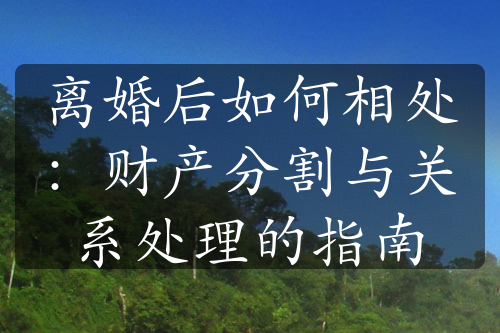 离婚后如何相处：财产分割与关系处理的指南