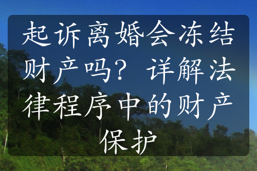 起诉离婚会冻结财产吗？详解法律程序中的财产保护