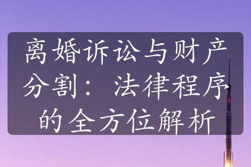 离婚诉讼与财产分割：法律程序的全方位解析