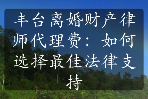 丰台离婚财产律师代理费：如何选择最佳法律支持