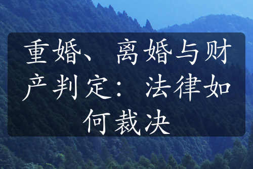 重婚、离婚与财产判定：法律如何裁决