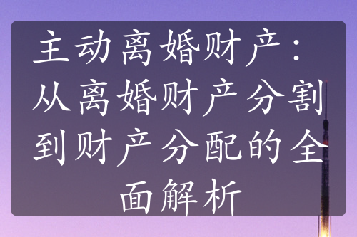 主动离婚财产：从离婚财产分割到财产分配的全面解析