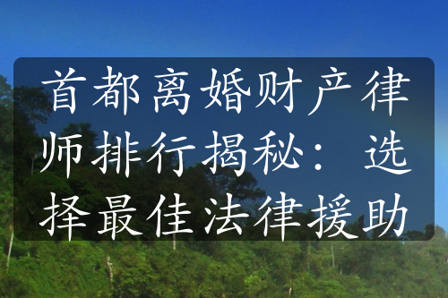 首都离婚财产律师排行揭秘：选择最佳法律援助