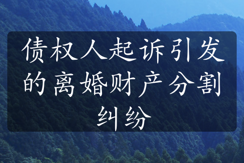 债权人起诉引发的离婚财产分割纠纷