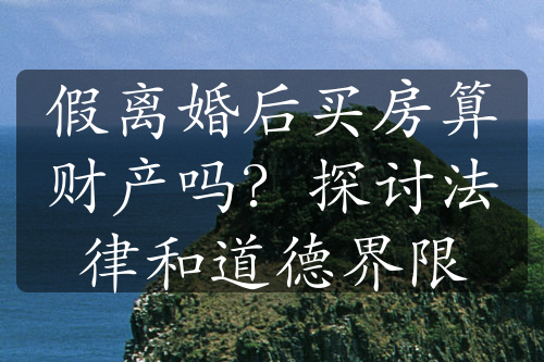 假离婚后买房算财产吗？探讨法律和道德界限