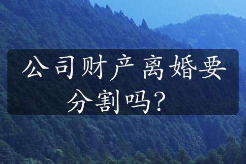 公司财产离婚要分割吗？