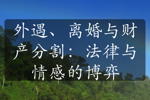 外遇、离婚与财产分割：法律与情感的博弈