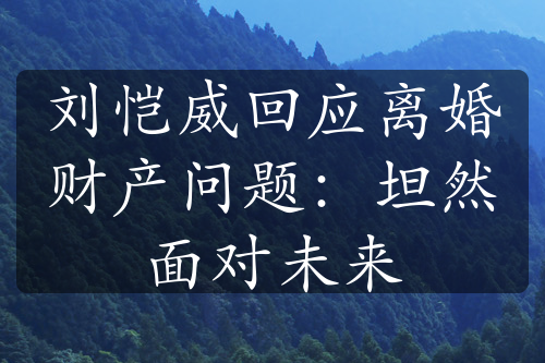 刘恺威回应离婚财产问题：坦然面对未来