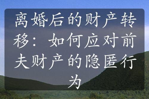 离婚后的财产转移：如何应对前夫财产的隐匿行为