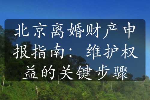 北京离婚财产申报指南：维护权益的关键步骤