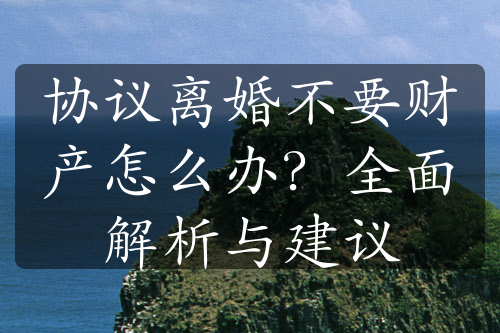 协议离婚不要财产怎么办？全面解析与建议