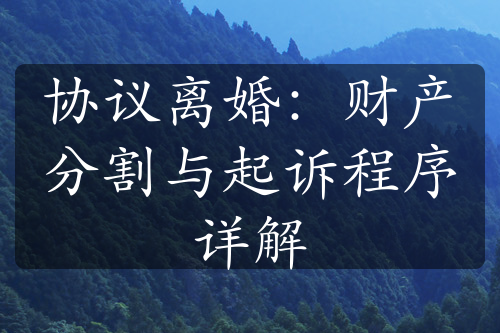 协议离婚：财产分割与起诉程序详解