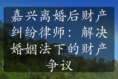 嘉兴离婚后财产纠纷律师：解决婚姻法下的财产争议