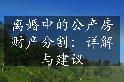 离婚中的公产房财产分割：详解与建议