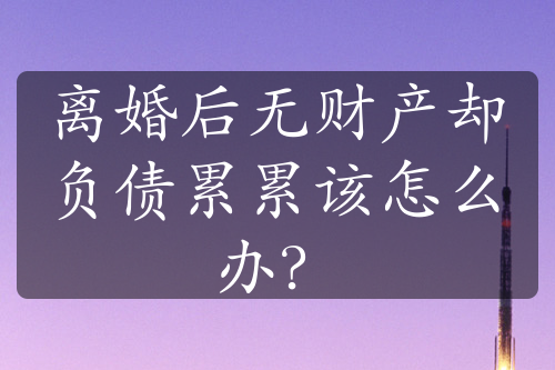 离婚后无财产却负债累累该怎么办？